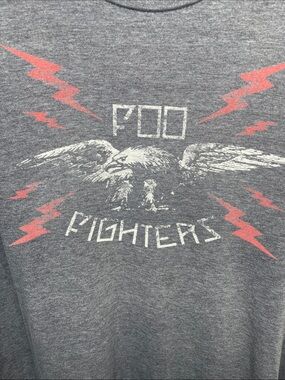 Foo Fighters Gray Graphic Band T-Shirt. Gray tee-  white and red graphics.